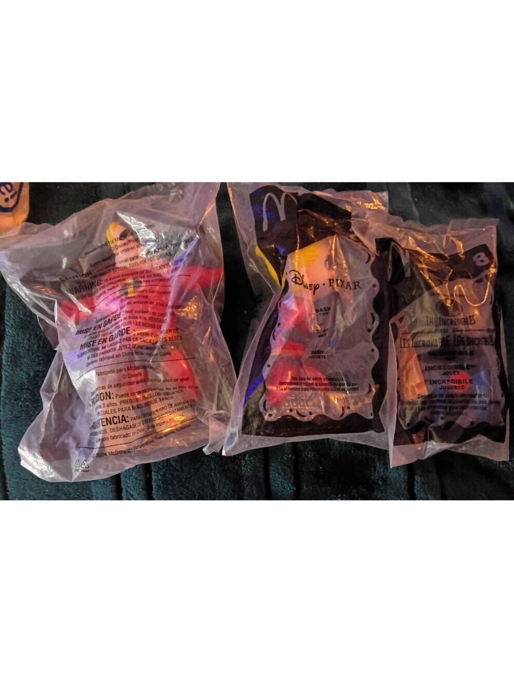 Set of 3 Vintage 2004 Disney Pixar The Incredibles McDonalds Happy Meal Toys New